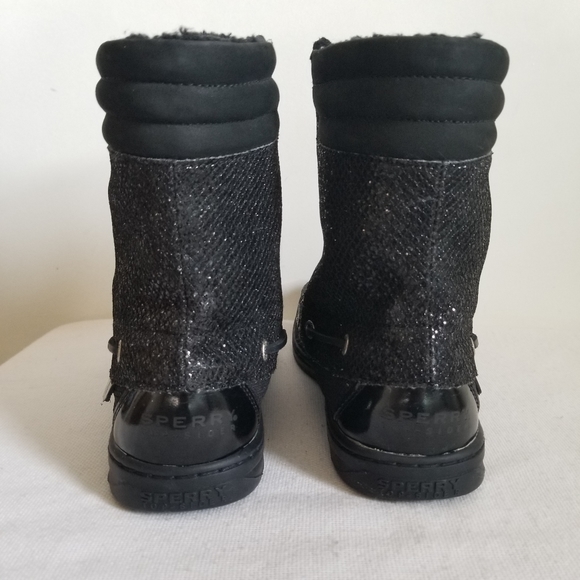 Sperry Black Lace Up Sparkle Boot - Picture 4 of 7